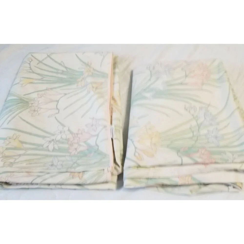 Wamsutta Vintage Twin‎ Sheet Set Cutter Crafts Floral Flat Fitted